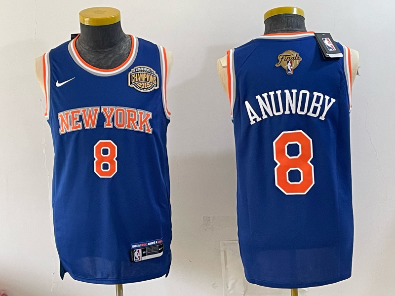 Men New York Knicks #8 Anunoby blue 2026 Nike NBA jersey 0723007->new york knicks->NBA Jersey